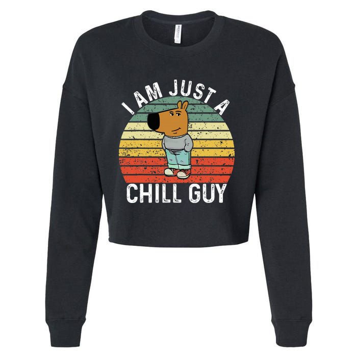 Chill Guy Meme Dog Cool Internet Statement Cropped Pullover Crew