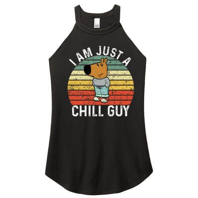 Chill Guy Meme Dog Cool Internet Statement Women's Perfect Tri Rocker Tank