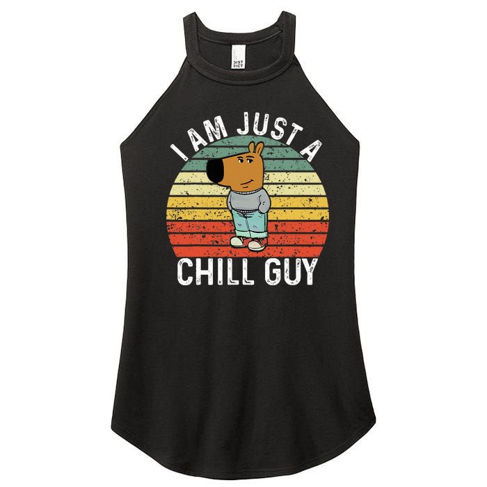 Chill Guy Meme Dog Cool Internet Statement Women's Perfect Tri Rocker Tank