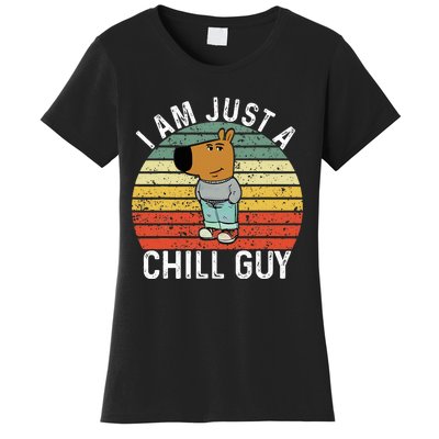 Chill Guy Meme Dog Cool Internet Statement Women's T-Shirt