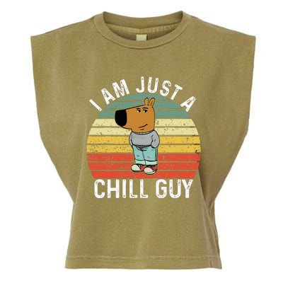 Chill Guy Meme Dog Cool Internet Statement Garment-Dyed Women's Muscle Tee