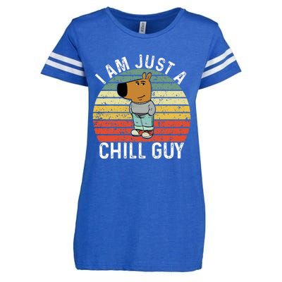 Chill Guy Meme Dog Cool Internet Statement Enza Ladies Jersey Football T-Shirt