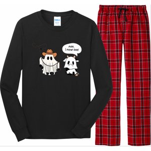 Cow Ghosts Moo I Mean Boo Cow Ghost Halloween Gift Long Sleeve Pajama Set