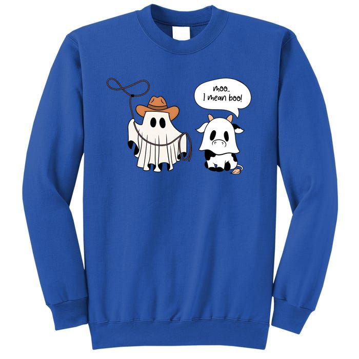 Cow Ghosts Moo I Mean Boo Cow Ghost Halloween Gift Sweatshirt