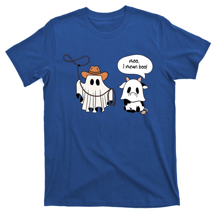 Cow Ghosts Moo I Mean Boo Cow Ghost Halloween Gift T-Shirt