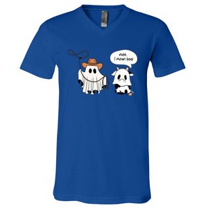 Cow Ghosts Moo I Mean Boo Cow Ghost Halloween Gift V-Neck T-Shirt