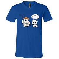 Cow Ghosts Moo I Mean Boo Cow Ghost Halloween Gift V-Neck T-Shirt