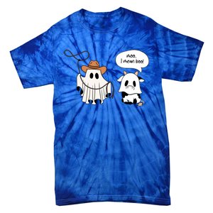 Cow Ghosts Moo I Mean Boo Cow Ghost Halloween Gift Tie-Dye T-Shirt