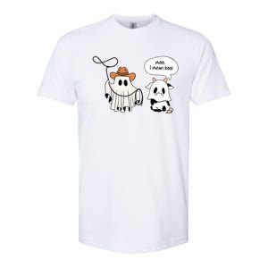 Cow Ghosts Moo I Mean Boo Cow Ghost Halloween Gift Softstyle CVC T-Shirt