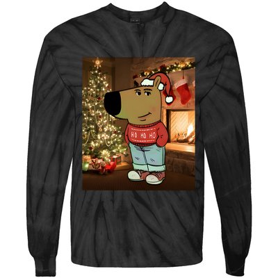 Chill Guy Meme Costume Funny Chill Guy Meme Tie-Dye Long Sleeve Shirt