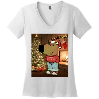 Chill Guy Meme Costume Funny Chill Guy Meme Women's V-Neck T-Shirt