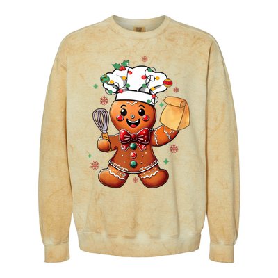 Cute Gingerbread Man Baker Funny Christmas Chef Bake Cookies Colorblast Crewneck Sweatshirt