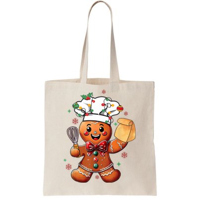 Cute Gingerbread Man Baker Funny Christmas Chef Bake Cookies Tote Bag