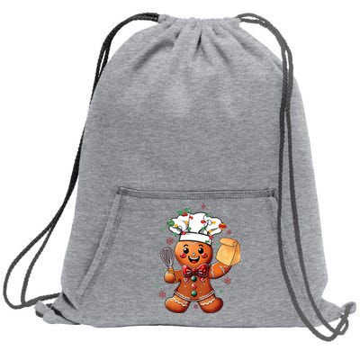 Cute Gingerbread Man Baker Funny Christmas Chef Bake Cookies Sweatshirt Cinch Pack Bag