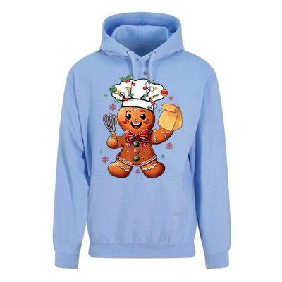 Cute Gingerbread Man Baker Funny Christmas Chef Bake Cookies Unisex Surf Hoodie