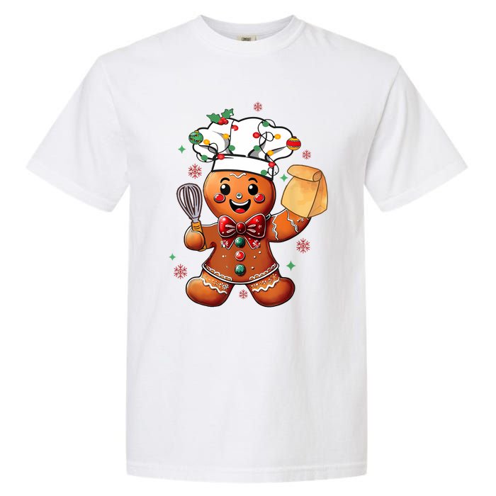 Cute Gingerbread Man Baker Funny Christmas Chef Bake Cookies Garment-Dyed Heavyweight T-Shirt