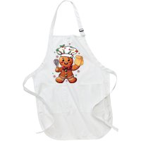 Cute Gingerbread Man Baker Funny Christmas Chef Bake Cookies Full-Length Apron With Pockets