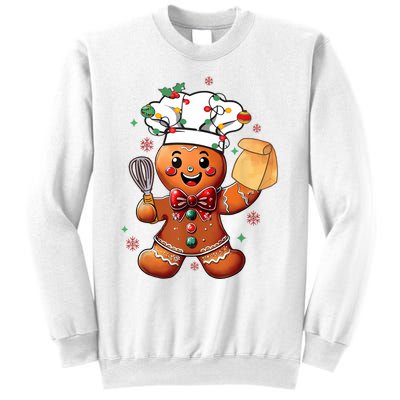 Cute Gingerbread Man Baker Funny Christmas Chef Bake Cookies Sweatshirt