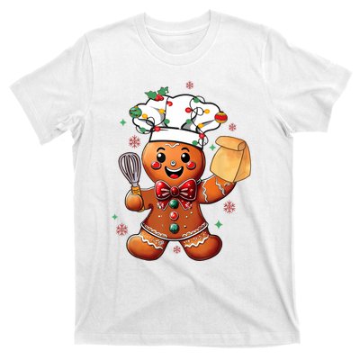 Cute Gingerbread Man Baker Funny Christmas Chef Bake Cookies T-Shirt