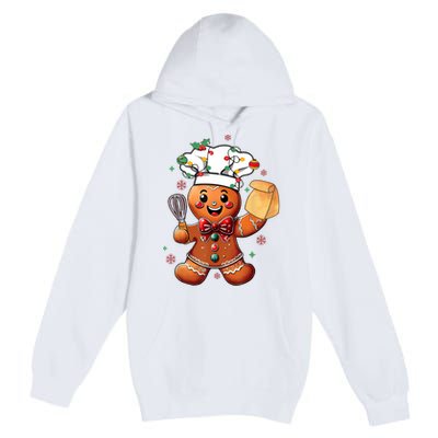 Cute Gingerbread Man Baker Funny Christmas Chef Bake Cookies Premium Pullover Hoodie