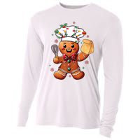 Cute Gingerbread Man Baker Funny Christmas Chef Bake Cookies Cooling Performance Long Sleeve Crew