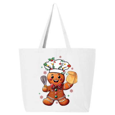 Cute Gingerbread Man Baker Funny Christmas Chef Bake Cookies 25L Jumbo Tote