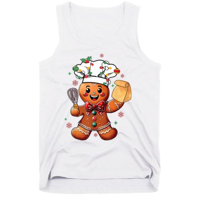 Cute Gingerbread Man Baker Funny Christmas Chef Bake Cookies Tank Top