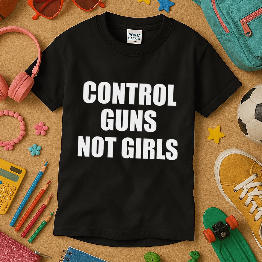 Control Guns Not Girl Bold Activist Design Kids T-Shirt