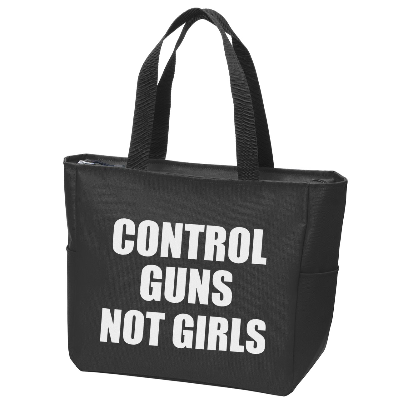 Control Guns Not Girl Bold Activist Design Zip Tote Bag