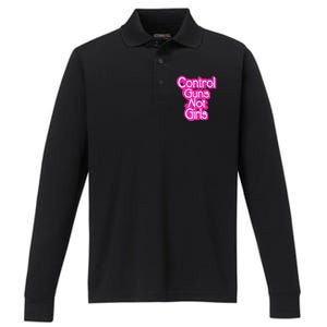 Control Guns Not Girl Performance Long Sleeve Polo