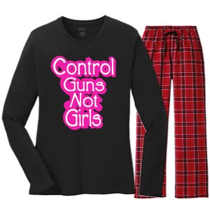 Control Guns Not Girl Women's Long Sleeve Flannel Pajama Set 