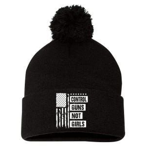 Control Guns Not Girl Voter Election Feminist Women Rights Pom Pom 12in Knit Beanie