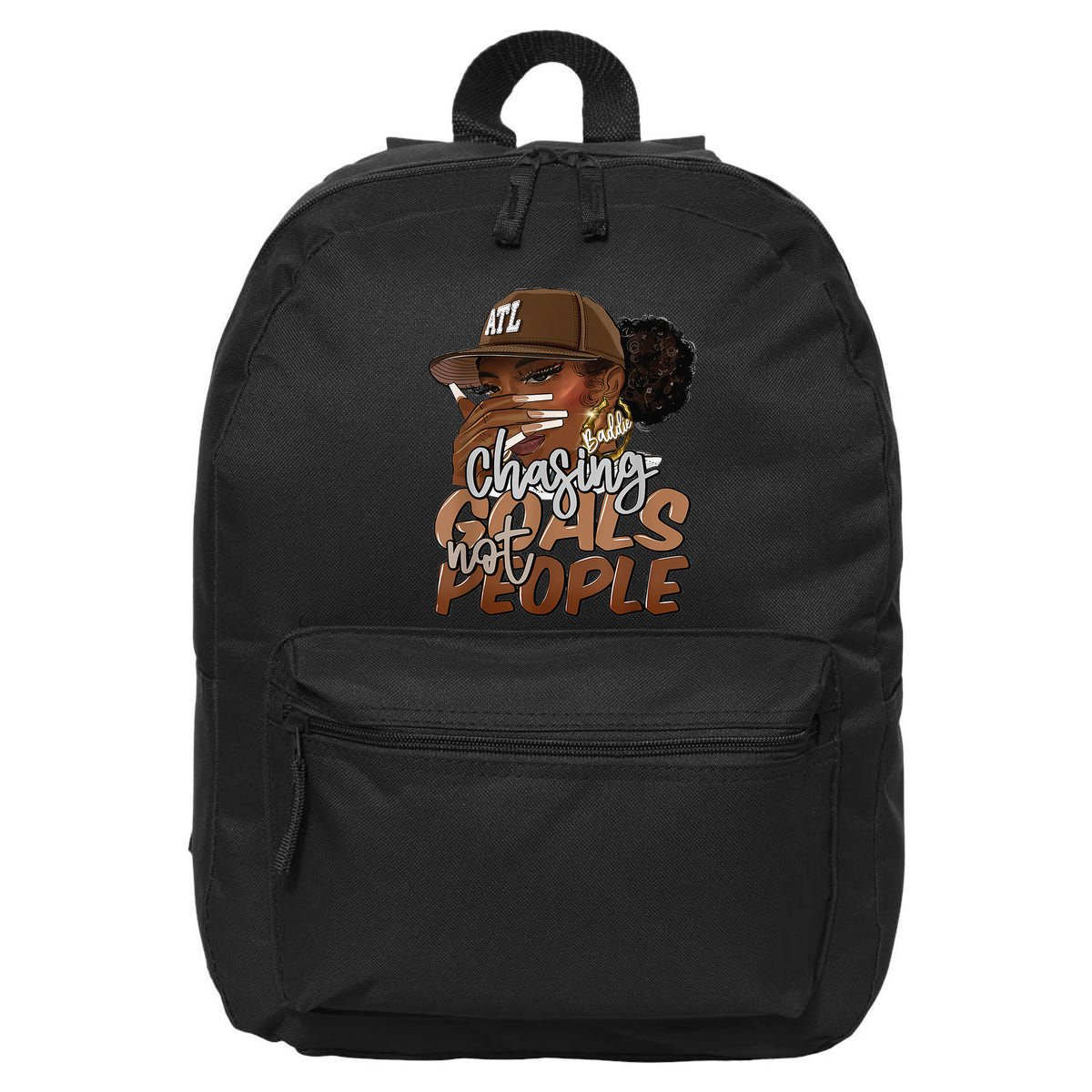 Chasing Goals Not People Black Woman Black Queen Juneteenth 16 in Basic Backpack