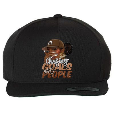 Chasing Goals Not People Black Woman Black Queen Juneteenth Wool Snapback Cap