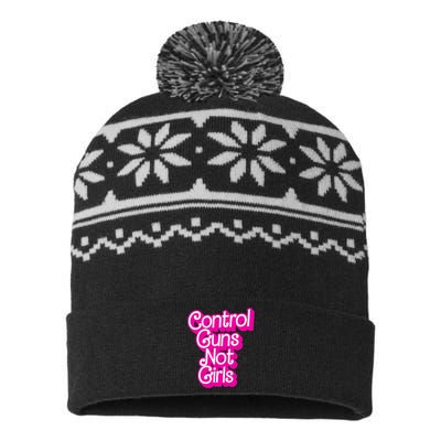 Control Guns Not Girl Women Rights Feminist USA-Made Snowflake Beanie