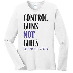 Control Guns Not Rights Harriswaltz 2024 Ladies Long Sleeve Shirt