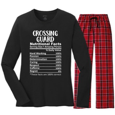 Crossing Guard Nutrition Facts Funny Women's Long Sleeve Flannel Pajama Set 