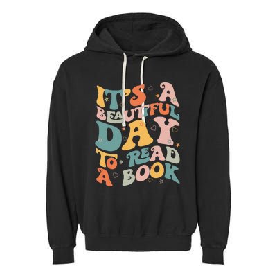 Cute Groovy National Read A Book Day Funny Book Lover Garment-Dyed Fleece Hoodie