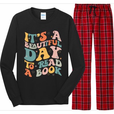 Cute Groovy National Read A Book Day Funny Book Lover Long Sleeve Pajama Set