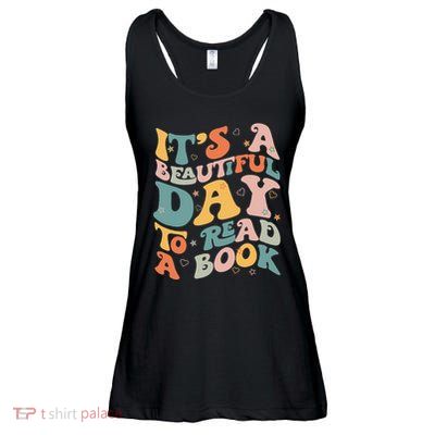 Cute Groovy National Read A Book Day Funny Book Lover Ladies Essential Flowy Tank