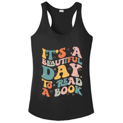 Cute Groovy National Read A Book Day Funny Book Lover Ladies PosiCharge Competitor Racerback Tank