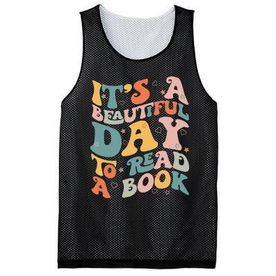 Cute Groovy National Read A Book Day Funny Book Lover Mesh Reversible Basketball Jersey Tank