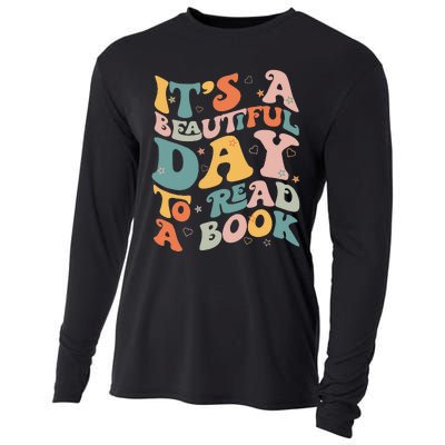 Cute Groovy National Read A Book Day Funny Book Lover Cooling Performance Long Sleeve Crew