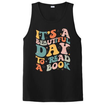 Cute Groovy National Read A Book Day Funny Book Lover PosiCharge Competitor Tank