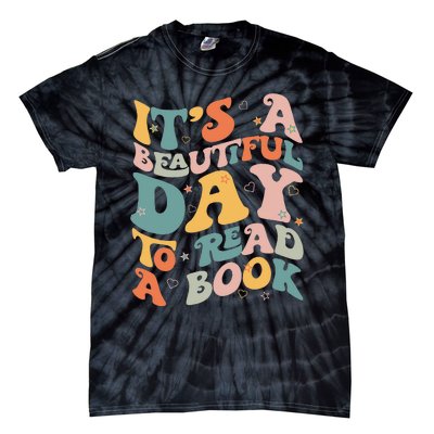 Cute Groovy National Read A Book Day Funny Book Lover Tie-Dye T-Shirt