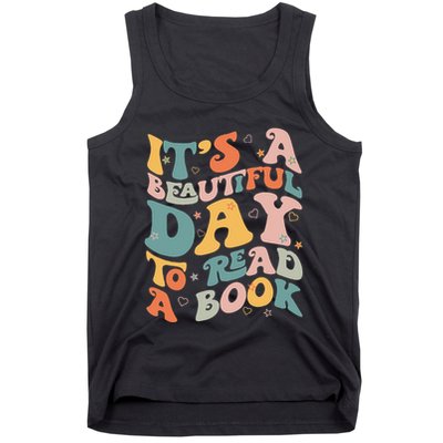 Cute Groovy National Read A Book Day Funny Book Lover Tank Top