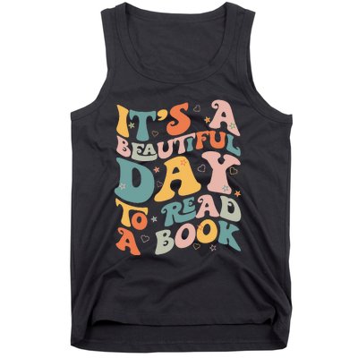 Cute Groovy National Read A Book Day Funny Book Lover Tank Top