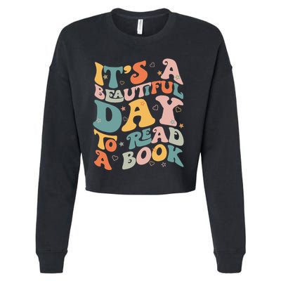 Cute Groovy National Read A Book Day Funny Book Lover Cropped Pullover Crew