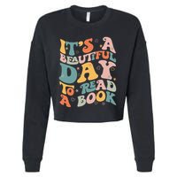 Cute Groovy National Read A Book Day Funny Book Lover Cropped Pullover Crew