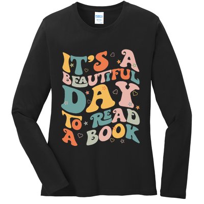 Cute Groovy National Read A Book Day Funny Book Lover Ladies Long Sleeve Shirt